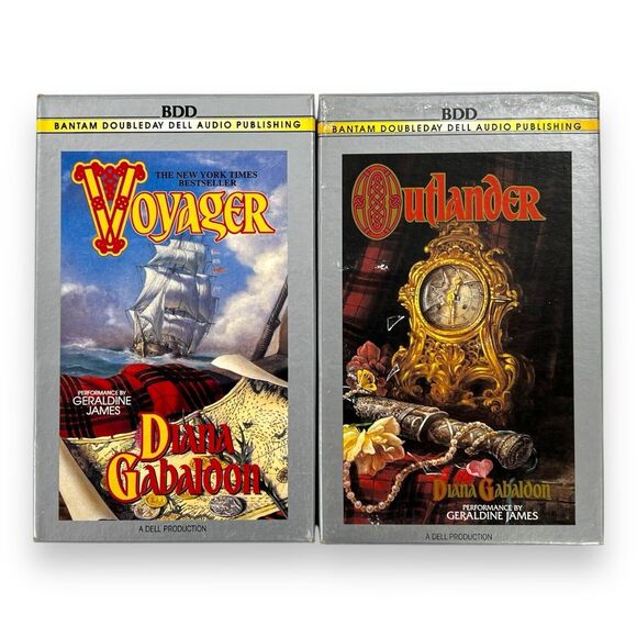 2-Pack VTG 90s Outlander & Voyager Diana Gabaldon Audiobook Cassette Tapes VGUC - Picture 2 of 16